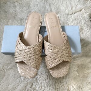 NEW!! AQUA & KRISTOPHER BROCK ‘Kriz’ Raffia Sandal in Natural Raffia, size 7.5